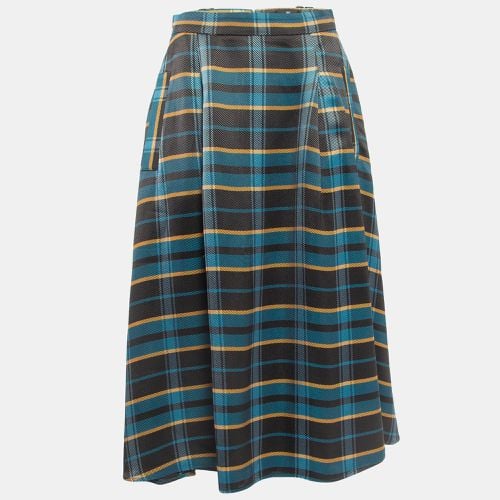 Tartan Check Pleated Midi Skirt M - Elisabetta Franchi - Modalova