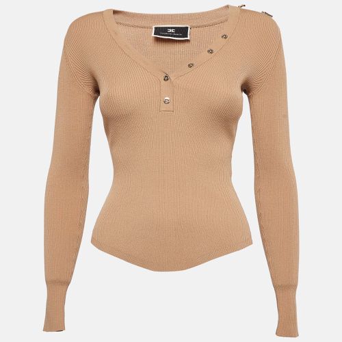 Rib Knit Tricot Sweater Top S - Elisabetta Franchi - Modalova