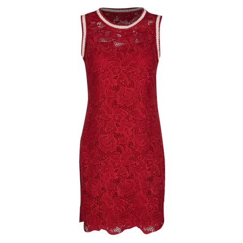 Floral Lace Contrast Trim Sleeveless Dress S - Ermanno Scervino - Modalova