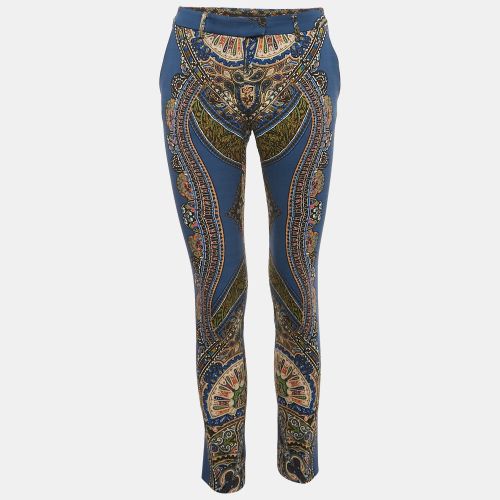 Etro Blue Printed Wool Pants S - Etro - Modalova