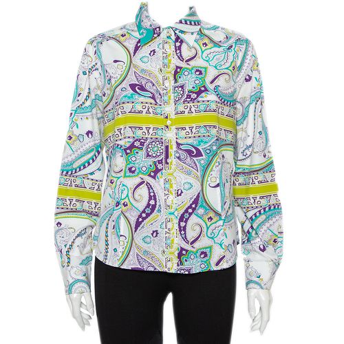 Paisley Prited Cotton Button Front Shirt L - Etro - Modalova