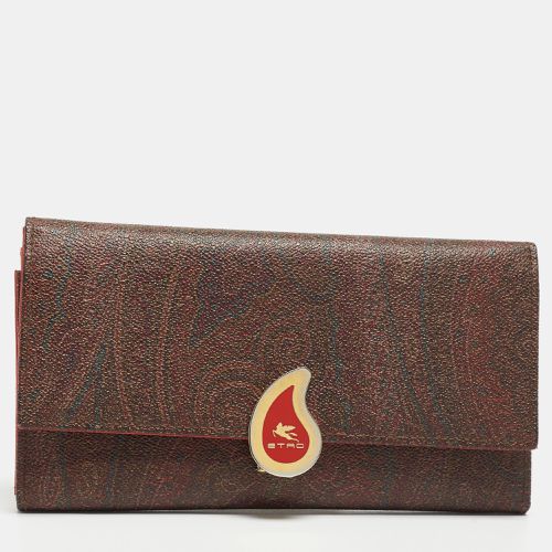 Paisley Print Coated Canvas Trifold Continental Wallet - Etro - Modalova