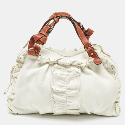 Brown Leather Ruffle Zip Satchel - Etro - Modalova