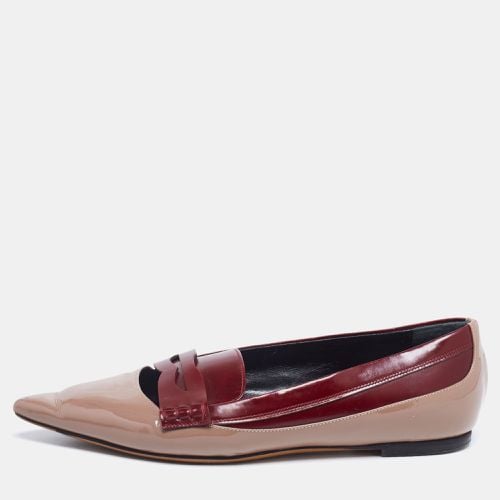 Burgundy Patent and Leather Slip On Loafers Size 37 - Etro - Modalova