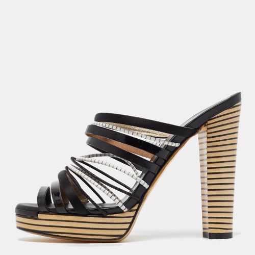 Leather Strappy Platform Slide Sandals Size 39 - Fendi - Modalova