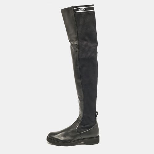 Fabric and Leather Over The Knee Boots Size 40 - Fendi - Modalova