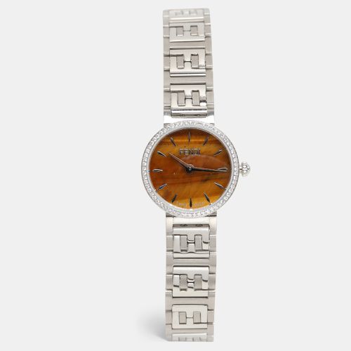 Stainless Steel Diamond Forever F103111101 Women's Wristwatch 19 mm - Fendi - Modalova