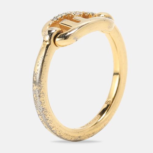 Tone Metal Crystal O'Lock Ring Size 50 - Fendi - Modalova