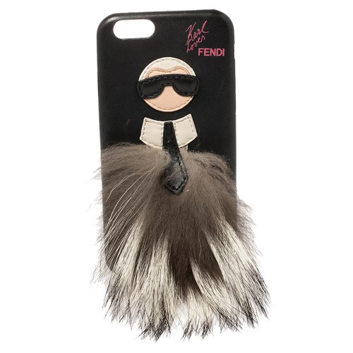 Leather and Fox Fur Karlito iPhone 6 Case - Fendi - Modalova