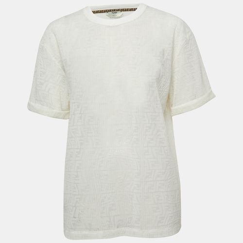 Ivory Wave FF Mesh T-Shirt M - Fendi - Modalova