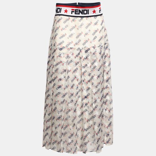 X Fila Mania Print Silk Pleated Midi Skirt M - Fendi - Modalova