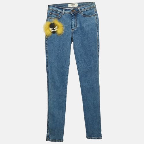 Fox Fur Applique Denim Skinny Jeans S Waist 24" - Fendi - Modalova