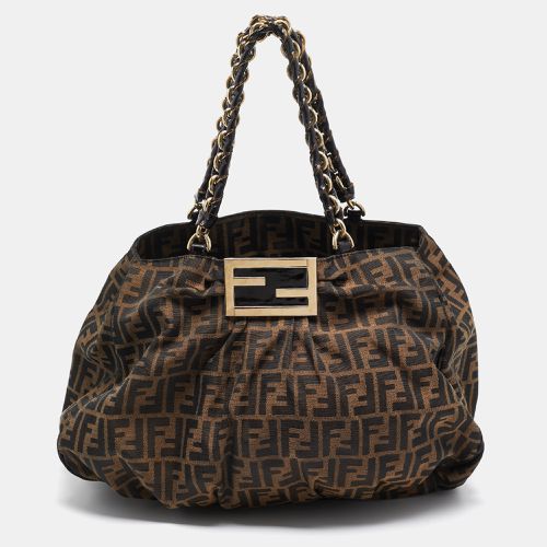 Tobacco Zucca Canvas Large Mia Shoulder Bag - Fendi - Modalova