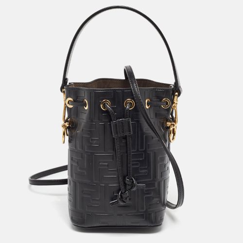 Zucca Leather Mini Mon Tresor Drawstring Bucket Bag - Fendi - Modalova