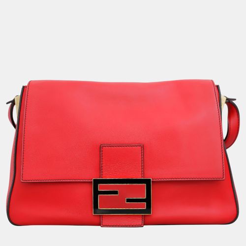 Leather Mamma Baguette Flap Shoulder Bag - Fendi - Modalova