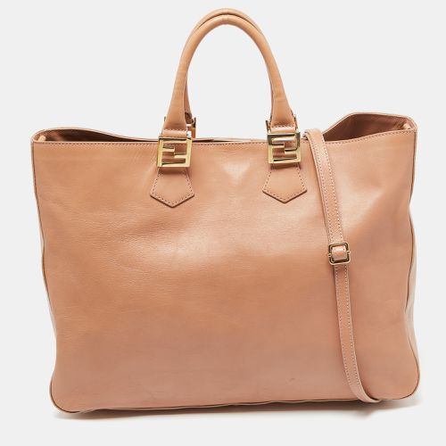 Peach Leather Twins Shopper Tote - Fendi - Modalova