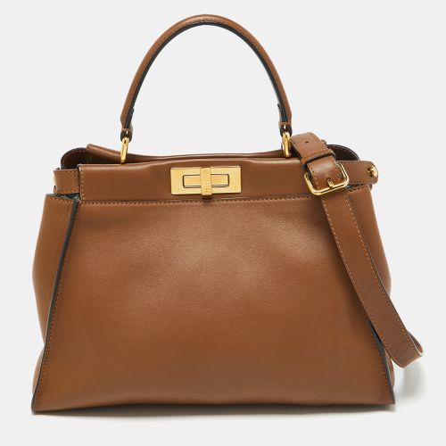 Leather Medium Peekaboo Top Handle Bag - Fendi - Modalova