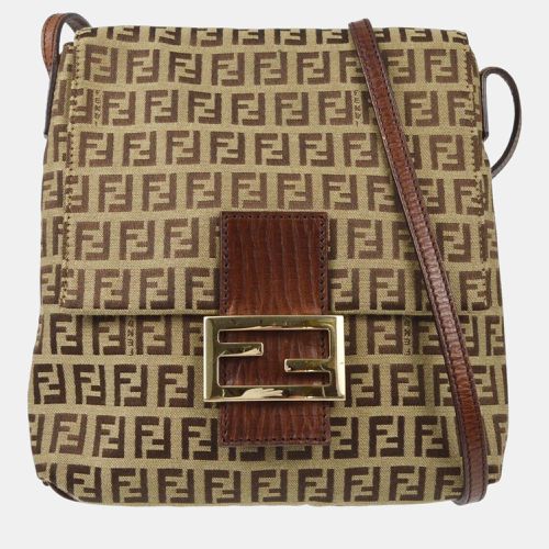 Fendi Brown Zucchino Crossbody Bag - Fendi - Modalova