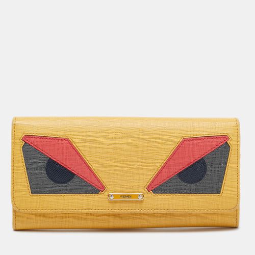 Leather Eye Monster Flap Continental Wallet - Fendi - Modalova