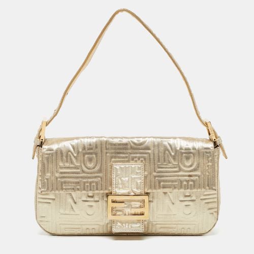 Logo Embossed Fabric Baguette Flap Bag - Fendi - Modalova