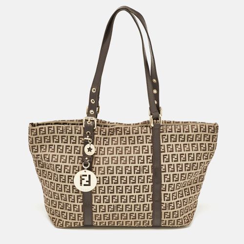 Dark /Beige Zucchino Canvas Superstar Shopping Tote - Fendi - Modalova