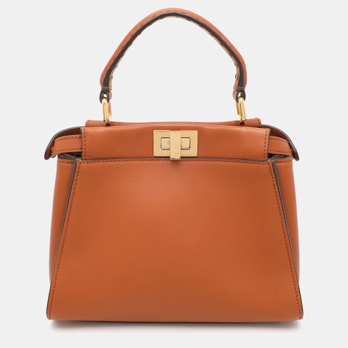 Leather Mini Peekaboo Top Handle Bag - Fendi - Modalova