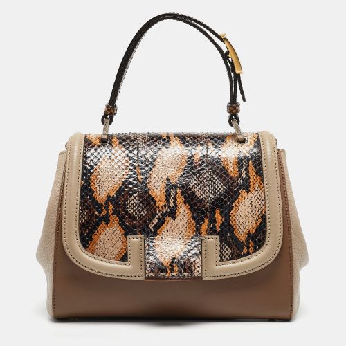 Leather and Python Silvana Top Handle Bag - Fendi - Modalova