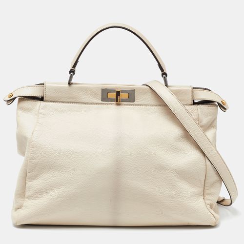 Leather Large Peekaboo Top Handle Bag - Fendi - Modalova