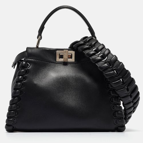 Leather Mini Whipstitched Peekaboo Top Handle Bag - Fendi - Modalova