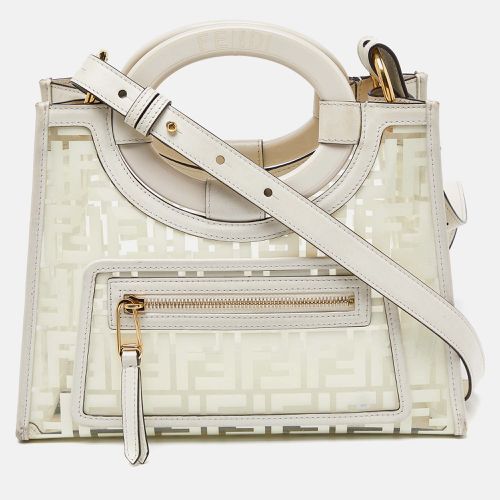 Transparent/Off Zucca PVC and Leather Small Runaway Shopper Tote - Fendi - Modalova