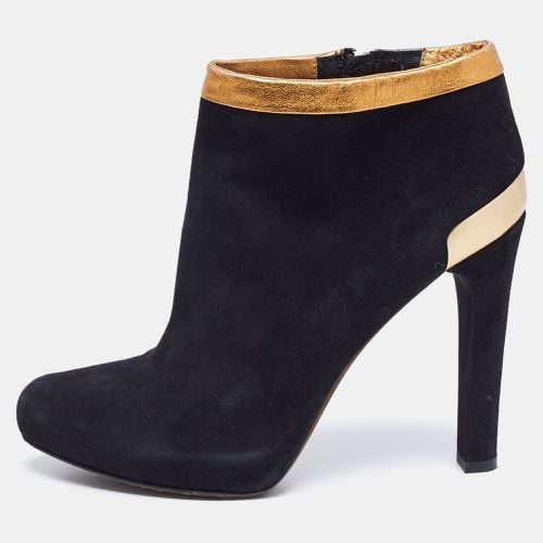 Gold Leather And Suede Platform Ankle Boots Size 39.5 - Fendi - Modalova