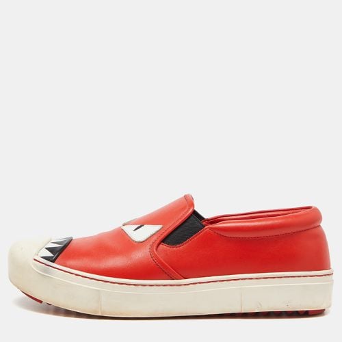 Tri Color Leather Monster Slip On Sneakers Size 38.5 - Fendi - Modalova