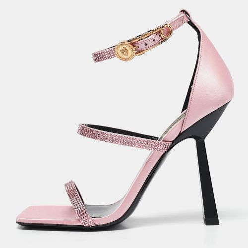 Satin Crystal Embellished Ankle Strap Sandals Size 37.5 - Fendi x Versace - Modalova