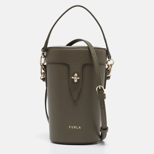 Sage Leather Mini Net Bucket Bag - Furla - Modalova