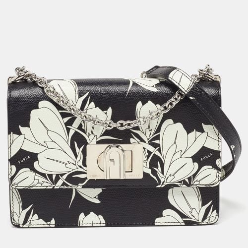 White Leather Floral Print 1927 Mini Crossbody Bag - Furla - Modalova