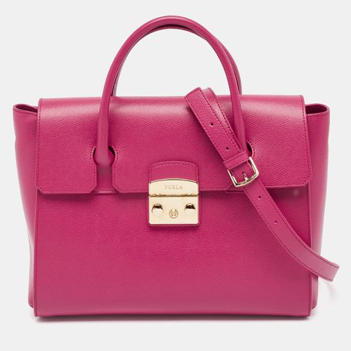 Fuchsia Leather Metropolis Tote - Furla - Modalova