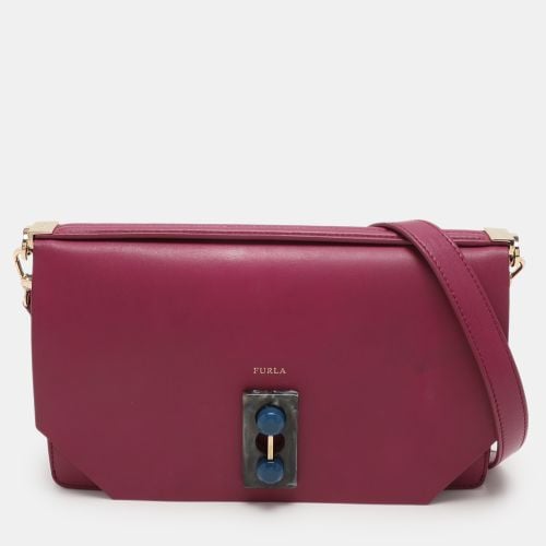 Magenta Leather Embellished Flap Shoulder Bag - Furla - Modalova