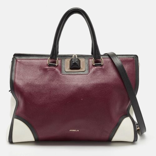 Tricolor Leather Triple Compartment Tote - Furla - Modalova