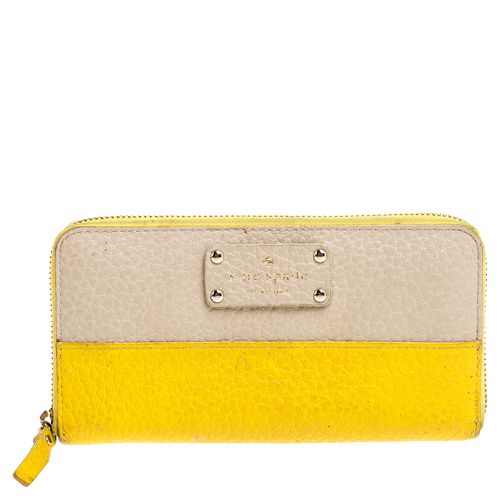 Beige Leather Grove Court Lacey Zip Around Wallet - Kate Spade - Modalova