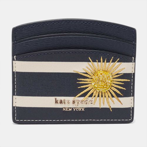 White Stripe Leather Sunkissed Embellished Card Holder - Kate Spade - Modalova