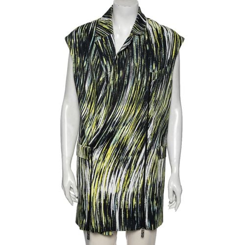 Printed Cotton Zip Detail Long Sleeveless Jacket S - Kenzo - Modalova