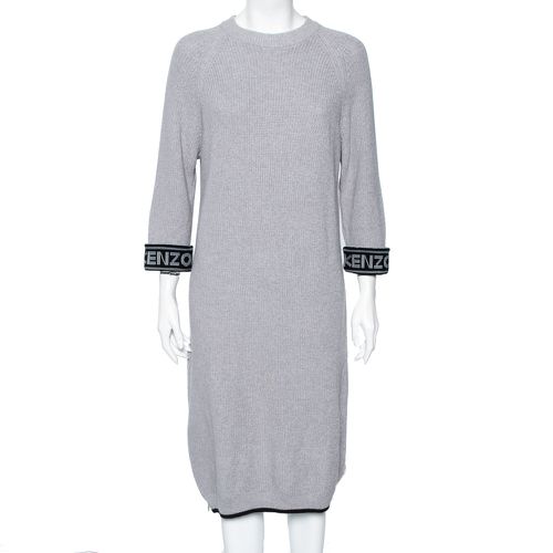 Knit Logo Trimmed Detailed Long Sleeve Sweater Dress S - Kenzo - Modalova