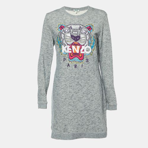 Melange Knit Tiger Embroidered Sweater Dress L - Kenzo - Modalova