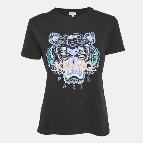 Tiger Logo Embroidered Cotton Knit T-Shirt XS - Kenzo - Modalova