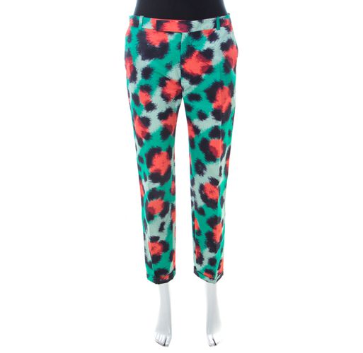 Scribble Print Motif Cotton Blend Tapered Trousers M - Kenzo - Modalova