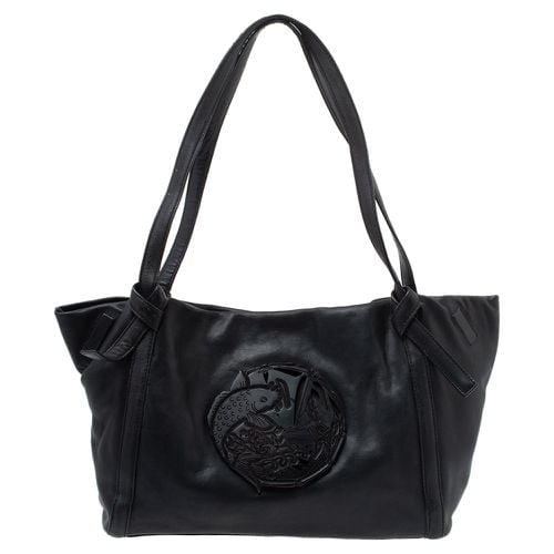 Kenzo Black Leather Koi Fish Tote - Kenzo - Modalova