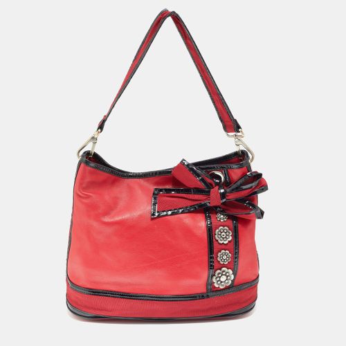 Black Leather and Canvas Embellished Bow Tote - Kenzo - Modalova