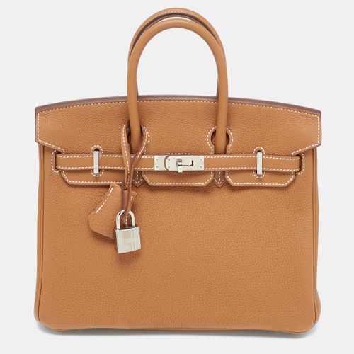 Gold Togo Leather Palladium Finish Birkin 25 Bag - Hermes - Modalova