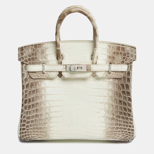 Hermès Blanc Crocodile Niloticus Himalaya 18K Gold Encrusted Diamond Birkin 25 Bag - Hermes - Modalova