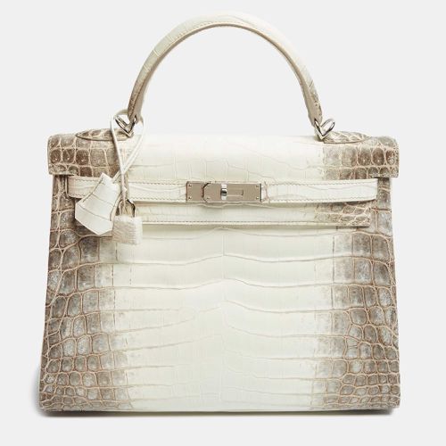 Hermès Blanc Crocodile Niloticus Himalaya Palladium Finish Kelly Retourne 28 Bag - Hermes - Modalova